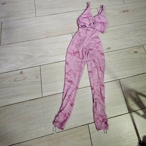 Pink Tie-Dye Pant Set